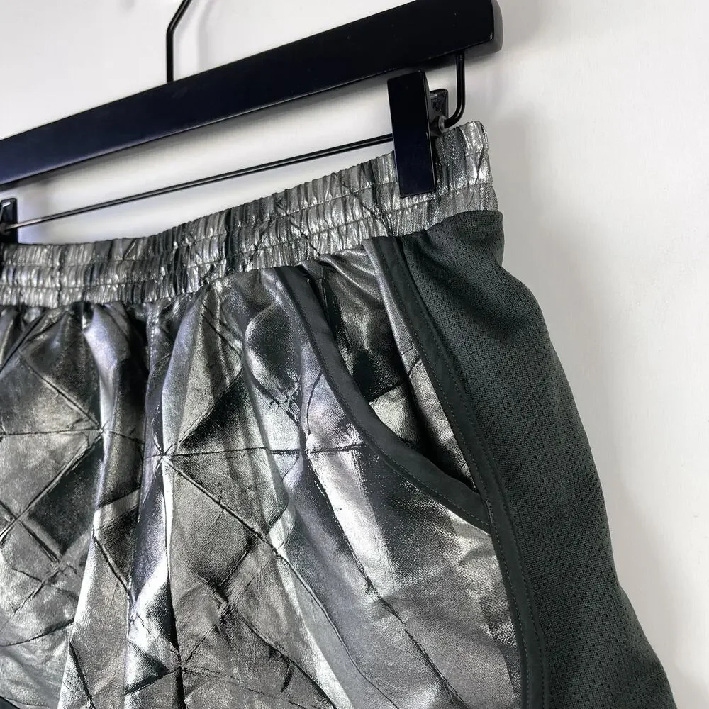 Under Armour Womens High Rise Fly By Running Shorts Silver Metallic 3